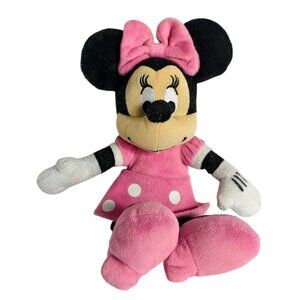Disney Minnie Mouse Plush Doll 10" Pink Polka Dot Dress Heels Clubhouse Junior